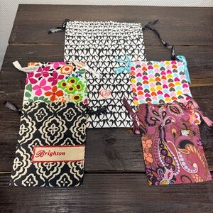 Brighton Black and White Heart & Patterned Drawstring Pouches (5)